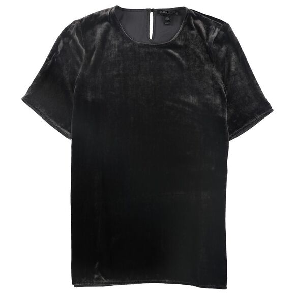 Eileen Fisher Womens Velvet Pullover Blouse, Grey, NWT